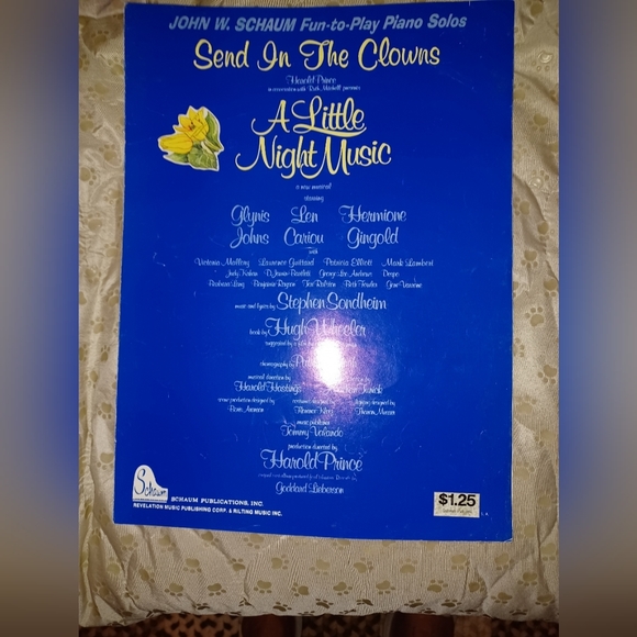 Vintage~Send in the Clowns Sheet Music 🎼 🎶 - Picture 1 of 1